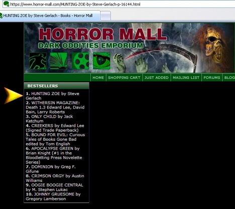 Steve Gerlach is #1 at Horrormall.com